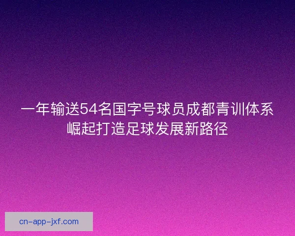 一年输送54名国字号球员成都青训体系崛起打造足球发展新路径 一年输送54名国字号球员成都青训体系崛起打造足球发展新路径